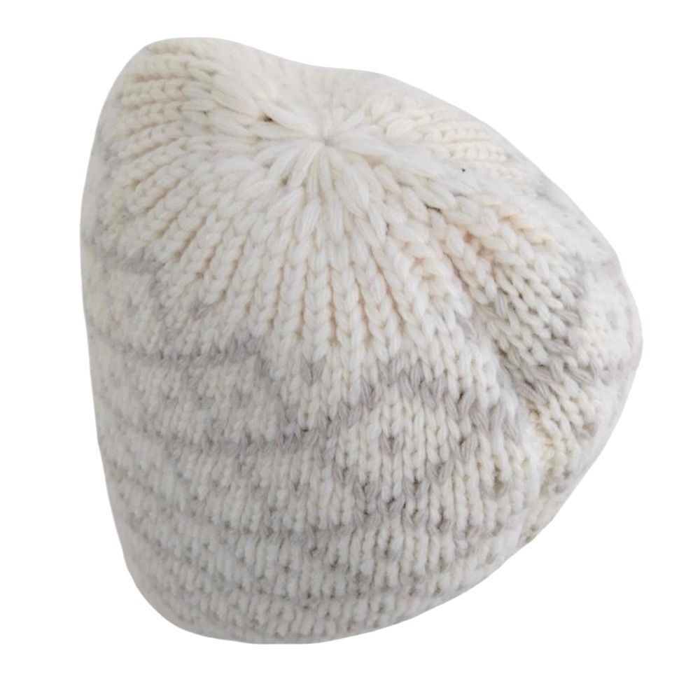 Auth NWOT Gucci White Gray Knit Wool Beanie Skull Cap Snow Hat Women’s US Small